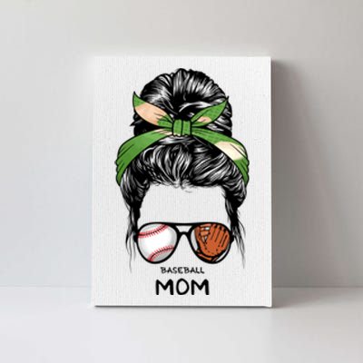 Baseball Mom Messy Bun Mom Life Mother's Day Canvas