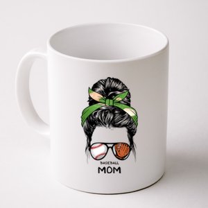 Baseball Mom Messy Bun Mom Life Mother's Day Coffee Mug