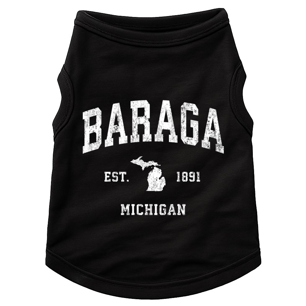 Baraga Michigan Mi Vintage Athletic Sports Doggie Tank