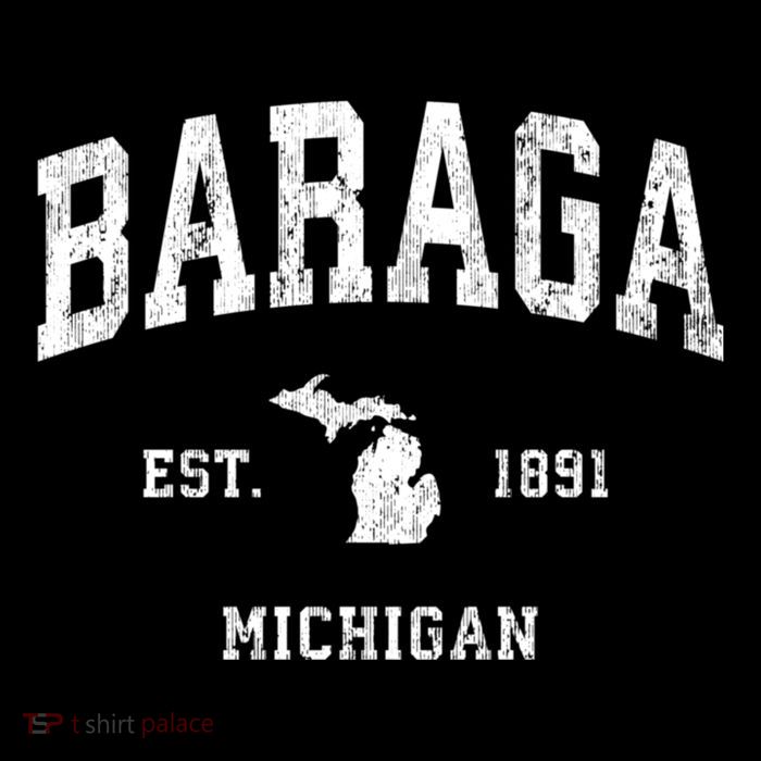 Baraga Michigan Mi Vintage Athletic Sports Womens T-Shirt