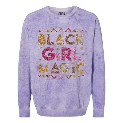 Black Magic Melanin Black History Month Glitter Gift Colorblast Crewneck Sweatshirt