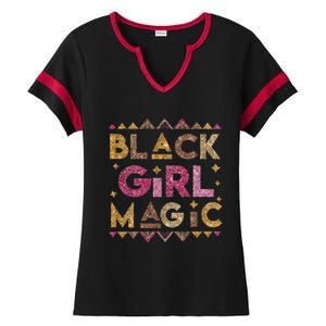 Black Magic Melanin Black History Month Glitter Gift Ladies Halftime Notch Neck Tee