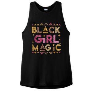 Black Magic Melanin Black History Month Glitter Gift Ladies PosiCharge Tri-Blend Wicking Tank