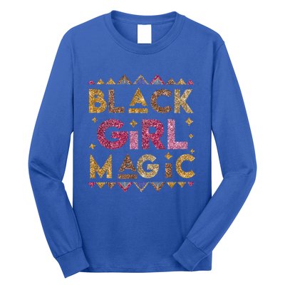 Black Magic Melanin Black History Month Glitter Gift Long Sleeve Shirt