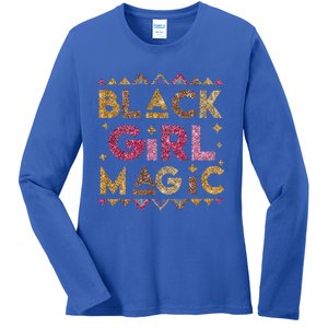 Black Magic Melanin Black History Month Glitter Gift Ladies Long Sleeve Shirt