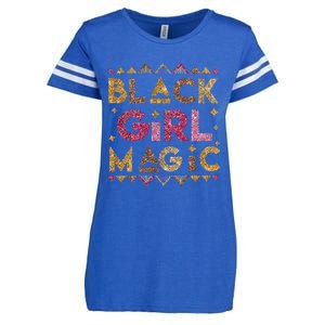 Black Magic Melanin Black History Month Glitter Gift Enza Ladies Jersey Football T-Shirt