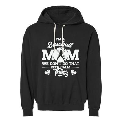 Baseball Mom Mother of Baseball Players for Mother's Day Garment-Dyed Fleece Hoodie