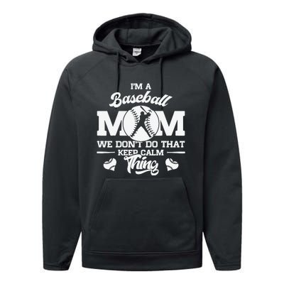 Baseball Mom Mother of Baseball Players for Mother's Day Performance Fleece Hoodie