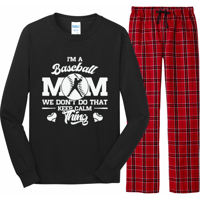 Baseball Mom Mother of Baseball Players for Mother's Day Long Sleeve Pajama Set