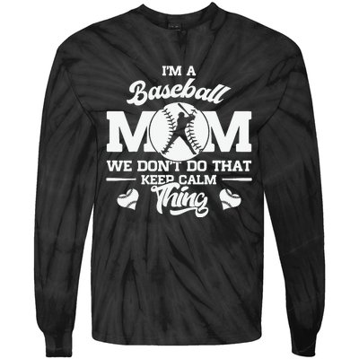 Baseball Mom Mother of Baseball Players for Mother's Day Tie-Dye Long Sleeve Shirt