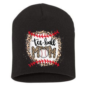 Ball Mom Mother's Day Tee Teeball Mom Leopard Funny Short Acrylic Beanie