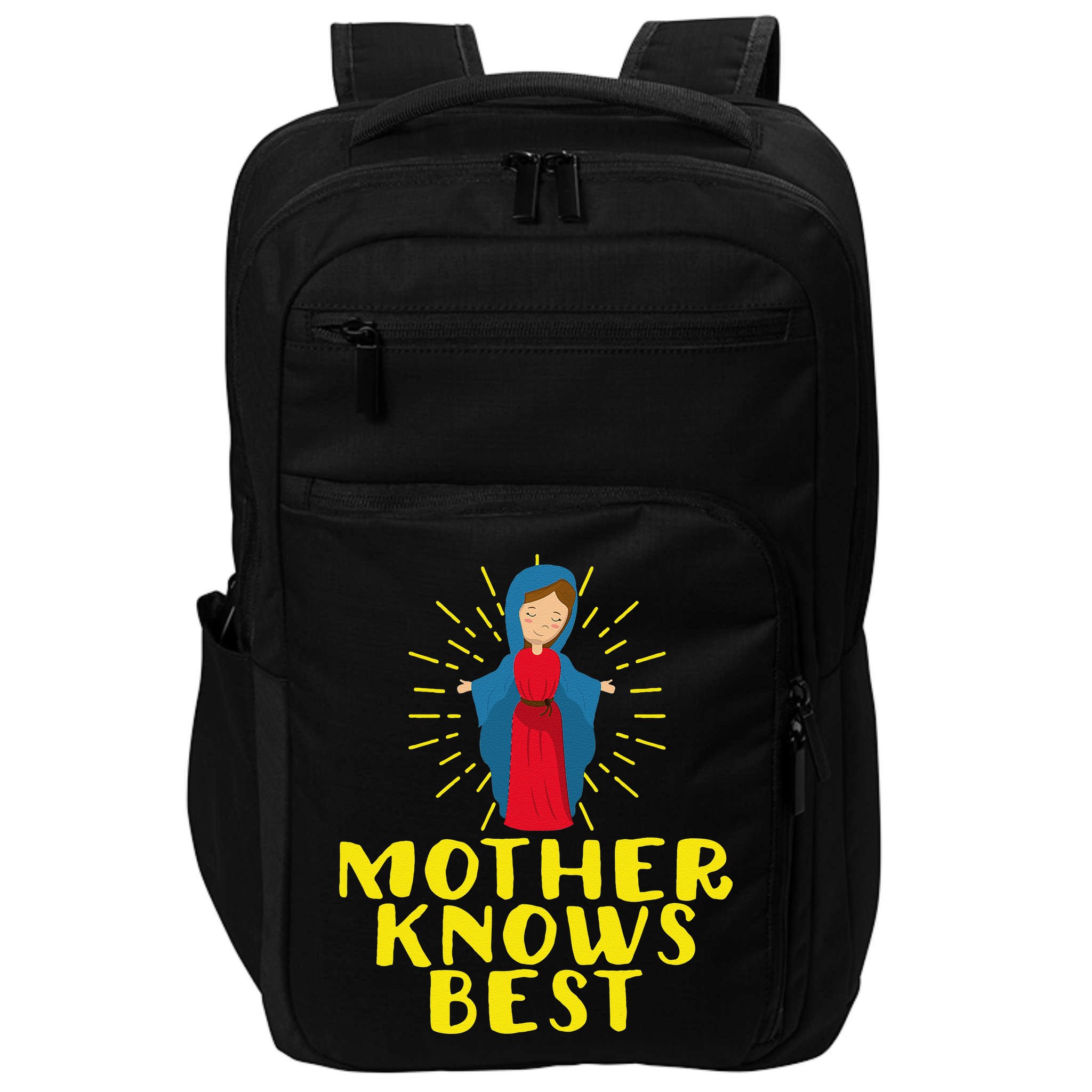 Blessed Mother Mary Knows Best Catholic Mother's Day Impact Tech Backpack