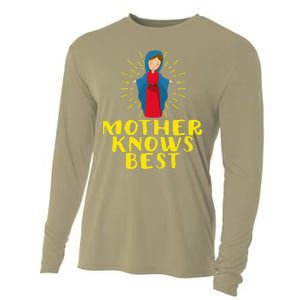 Blessed Mother Mary Knows Best Catholic Mother's Day Cooling Performance Long Sleeve Crew