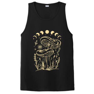 Boho Mushrooms Minimalism Cottage Core Aesthetic Goblincore PosiCharge Competitor Tank