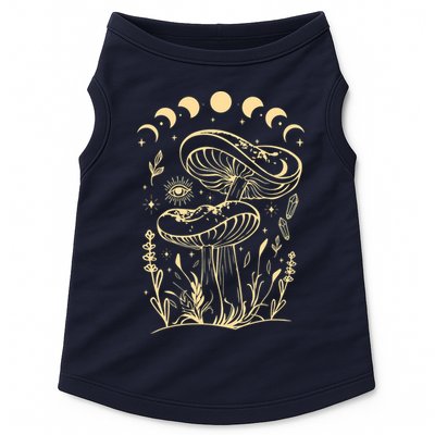 Boho Mushrooms Minimalism Cottage Core Aesthetic Goblincore Doggie Tank