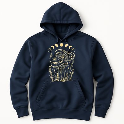 Boho Mushrooms Minimalism Cottage Core Aesthetic Goblincore Hoodie