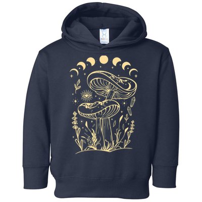 Boho Mushrooms Minimalism Cottage Core Aesthetic Goblincore Toddler Hoodie