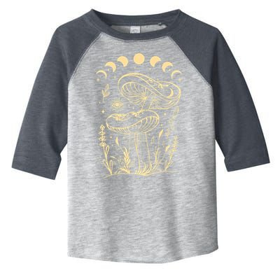 Boho Mushrooms Minimalism Cottage Core Aesthetic Goblincore Toddler Fine Jersey T-Shirt