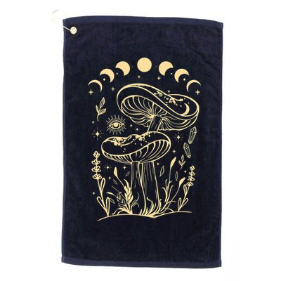 Boho Mushrooms Minimalism Cottage Core Aesthetic Goblincore Golf Towel