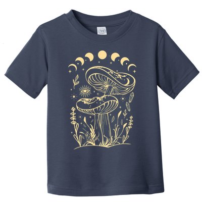 Boho Mushrooms Minimalism Cottage Core Aesthetic Goblincore Toddler T-Shirt
