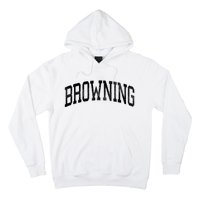 Browning Montana Mt Vintage Athletic Sports Design Long Sleeve Hoodie