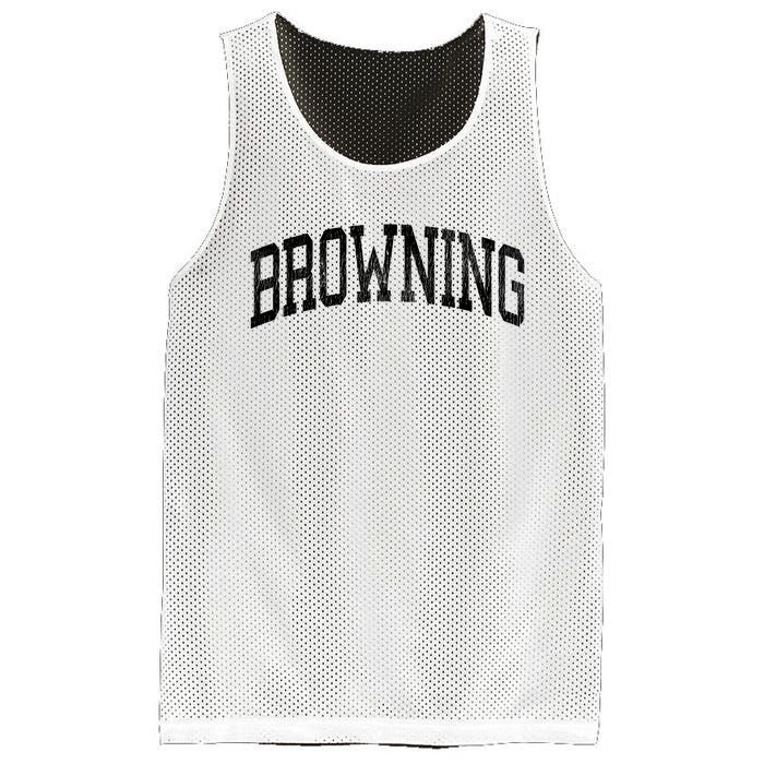 Browning Montana Mt Vintage Athletic Sports Design Long Sleeve Mesh Reversible Basketball Jersey Tank