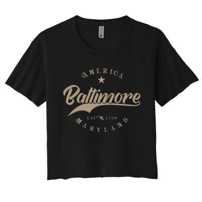 Baltimore Md Maryland Women's Crop Top Tee