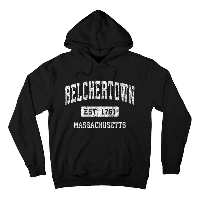 Belchertown Massachusetts Ma Vintage Sports Established Hoodie