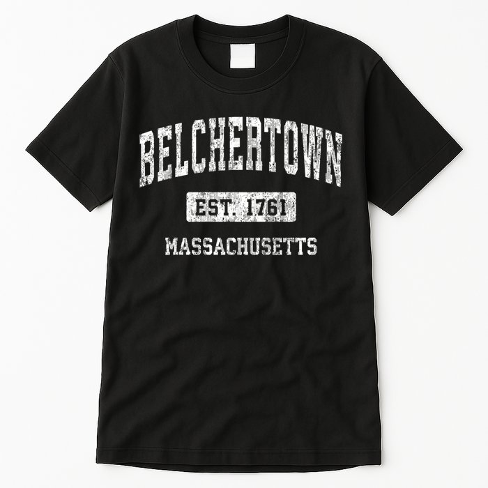 Belchertown Massachusetts Ma Vintage Sports Established Tall T-Shirt