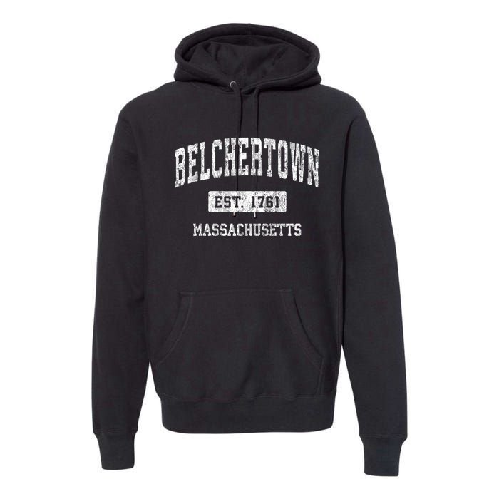 Belchertown Massachusetts Ma Vintage Sports Established Premium Hoodie