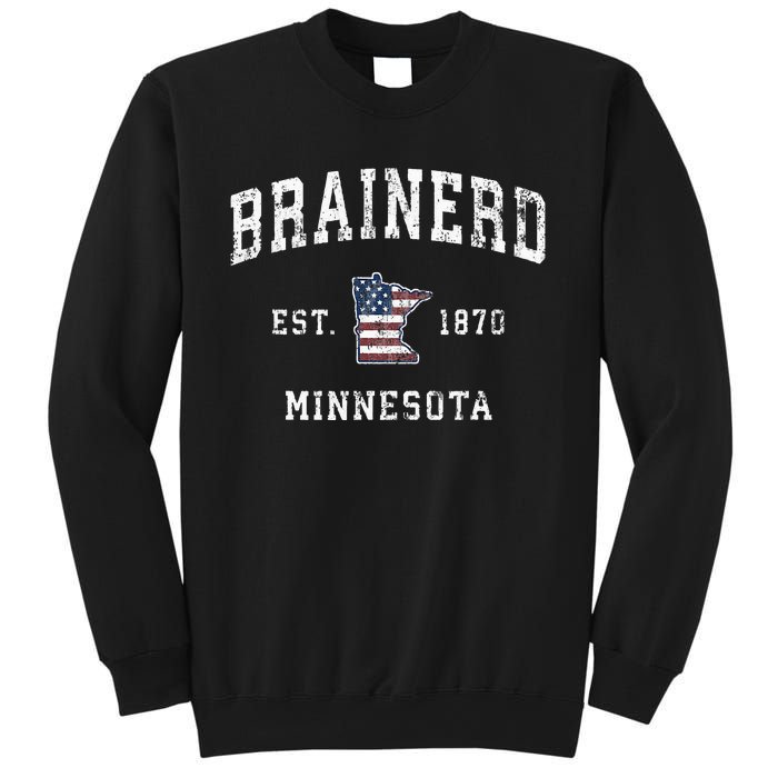 Brainerd Minnesota Mn Vintage American Flag Sports Sweatshirt