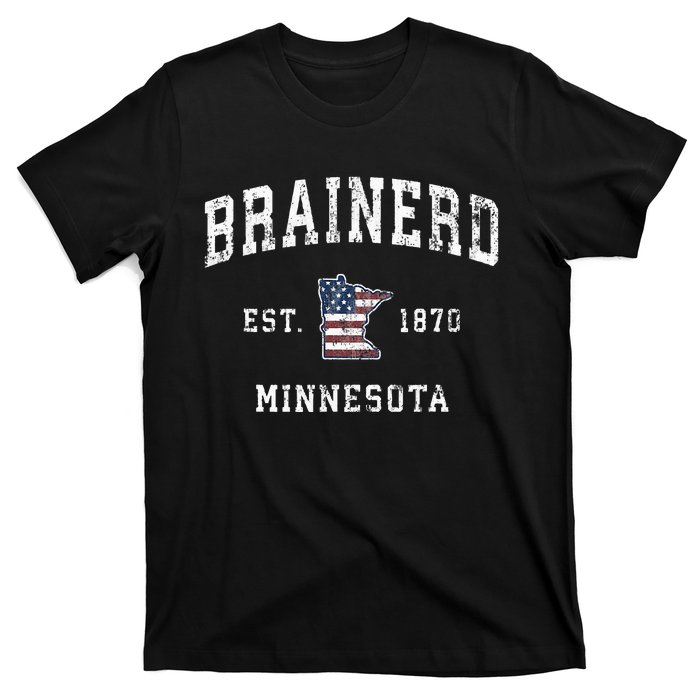 Brainerd Minnesota Mn Vintage American Flag Sports T-Shirt