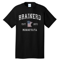 Brainerd Minnesota Mn Vintage American Flag Sports Tall T-Shirt