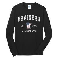 Brainerd Minnesota Mn Vintage American Flag Sports Tall Long Sleeve T-Shirt