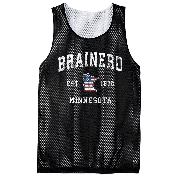 Brainerd Minnesota Mn Vintage American Flag Sports Mesh Reversible Basketball Jersey Tank