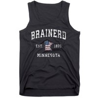 Brainerd Minnesota Mn Vintage American Flag Sports Tank Top