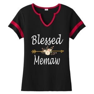 Blessed Memaw Meaningful Gift Mothers Day Funny Gift Ladies Halftime Notch Neck Tee