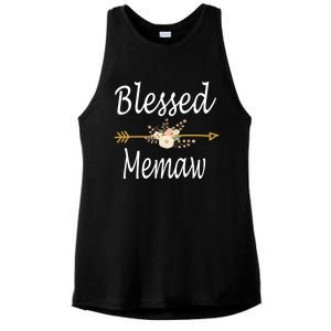 Blessed Memaw Meaningful Gift Mothers Day Funny Gift Ladies PosiCharge Tri-Blend Wicking Tank