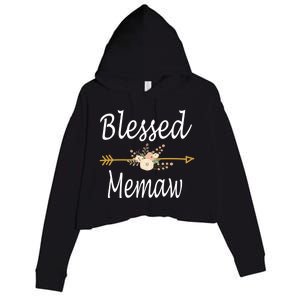 Blessed Memaw Meaningful Gift Mothers Day Funny Gift Crop Fleece Hoodie