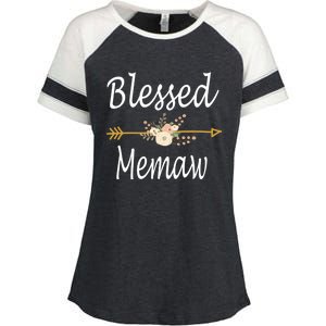 Blessed Memaw Meaningful Gift Mothers Day Funny Gift Enza Ladies Jersey Colorblock Tee