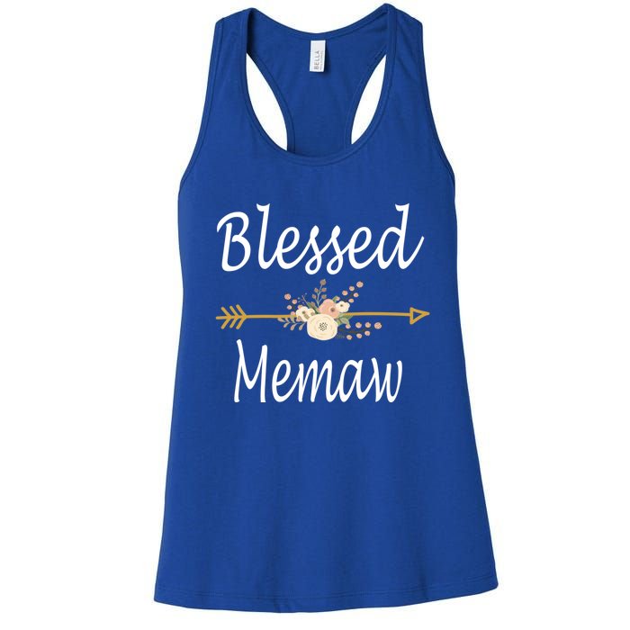 Blessed Memaw Meaningful Gift Mothers Day Funny Gift Women's Racerback Tank