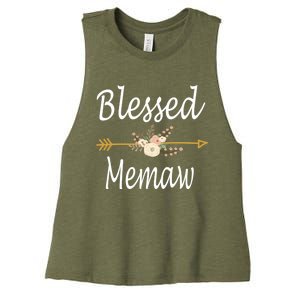 Blessed Memaw Meaningful Gift Mothers Day Funny Gift Women's Racerback Cropped Tank