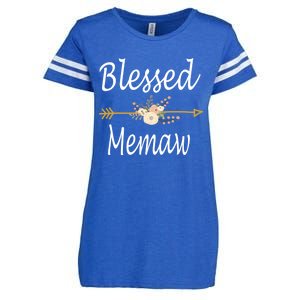 Blessed Memaw Meaningful Gift Mothers Day Funny Gift Enza Ladies Jersey Football T-Shirt