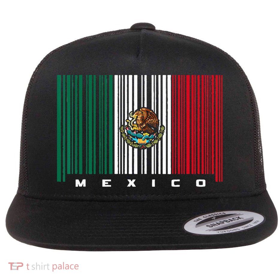 Barcode Mexico Mexican Flag Flatbill Hat