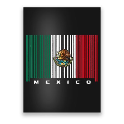 Barcode Mexico Mexican Flag Poster