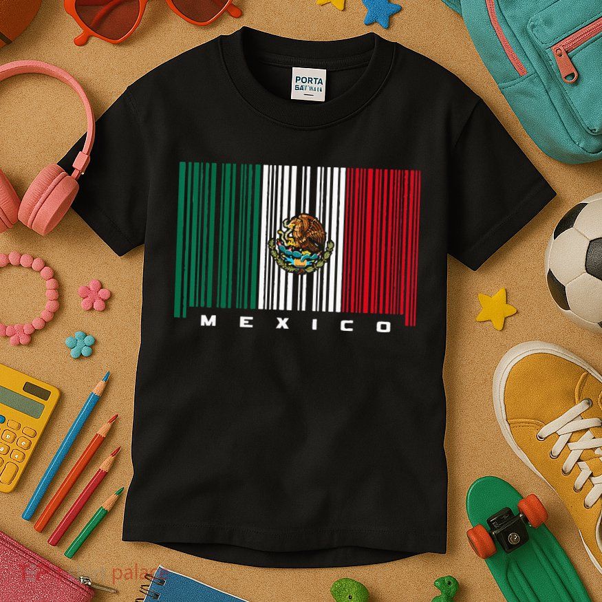 Barcode Mexico Mexican Flag Kids T-Shirt