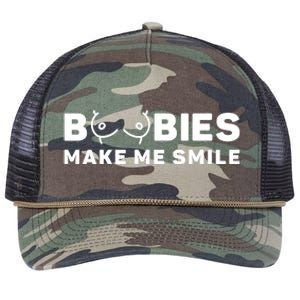 Boobies Make Me Smile Funny Adult Humor Retro Rope Trucker Hat Cap