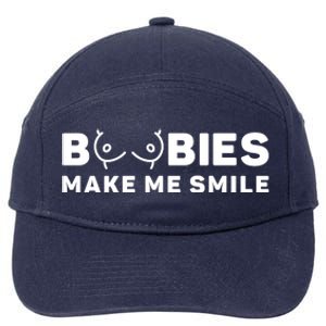 Boobies Make Me Smile Funny Adult Humor 7-Panel Snapback Hat