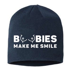 Boobies Make Me Smile Funny Adult Humor Sustainable Beanie