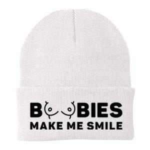 Boobies Make Me Smile Funny Adult Humor Knit Cap Winter Beanie